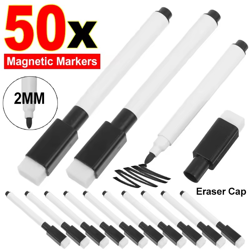 Whiteboard Marker Set - Spidol Whiteboard Dry Erase dengan Tutup