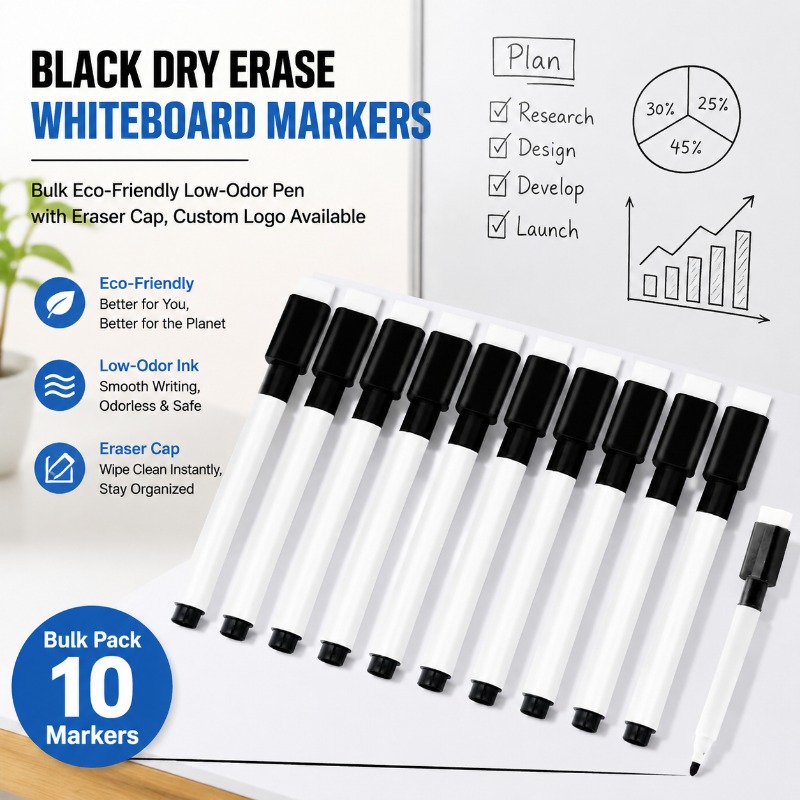 Whiteboard Marker Set - Spidol Papan Tulis Hitam yang Dapat