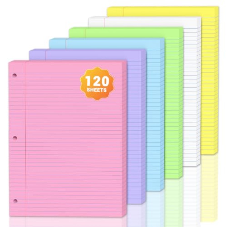 Paper Punch 3 Hole - 120 Lembar Kertas Warna-Warni Ukuran 8x10.5