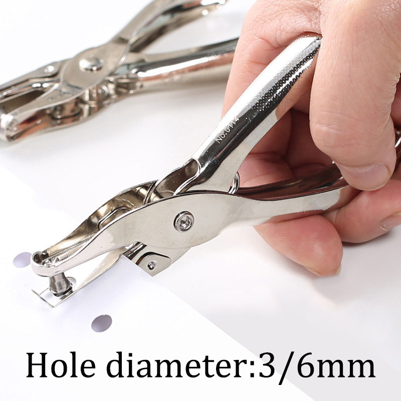 Paper Punch 3 Hole - Alat Pelubang Kertas Genggam Logam Diameter