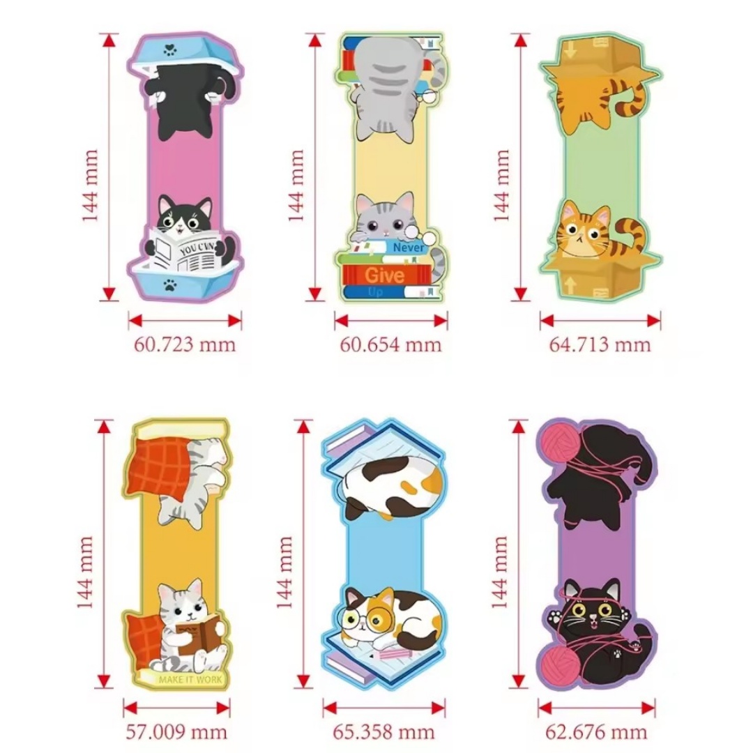 Bookmark Magnetic Clip - 1Set Pembatas Buku Magnetik Pola Kucing
