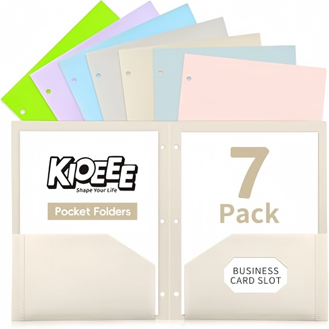 Paper Punch 3 Hole - 7 Paket Folder Plastik dengan Kantong,