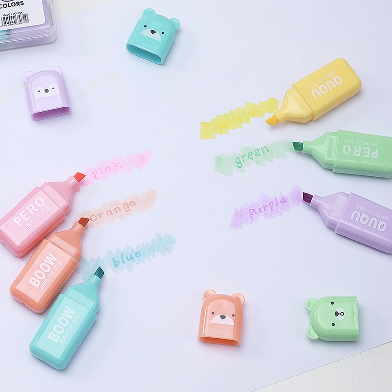 4/6/12 Buah Pena Stabilo Berua - Highlighter Set Pastel ulasan dan harga