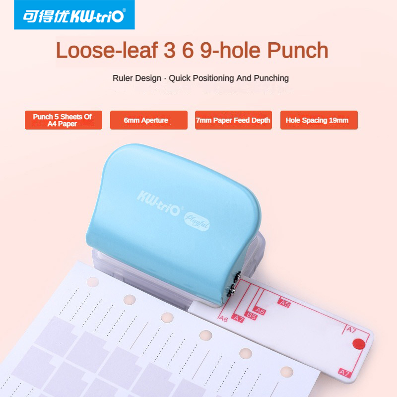 Kw-trio A5 B5 A6 3 lubang 6 lu - Paper Punch 3 Hole ulasan dan harga
