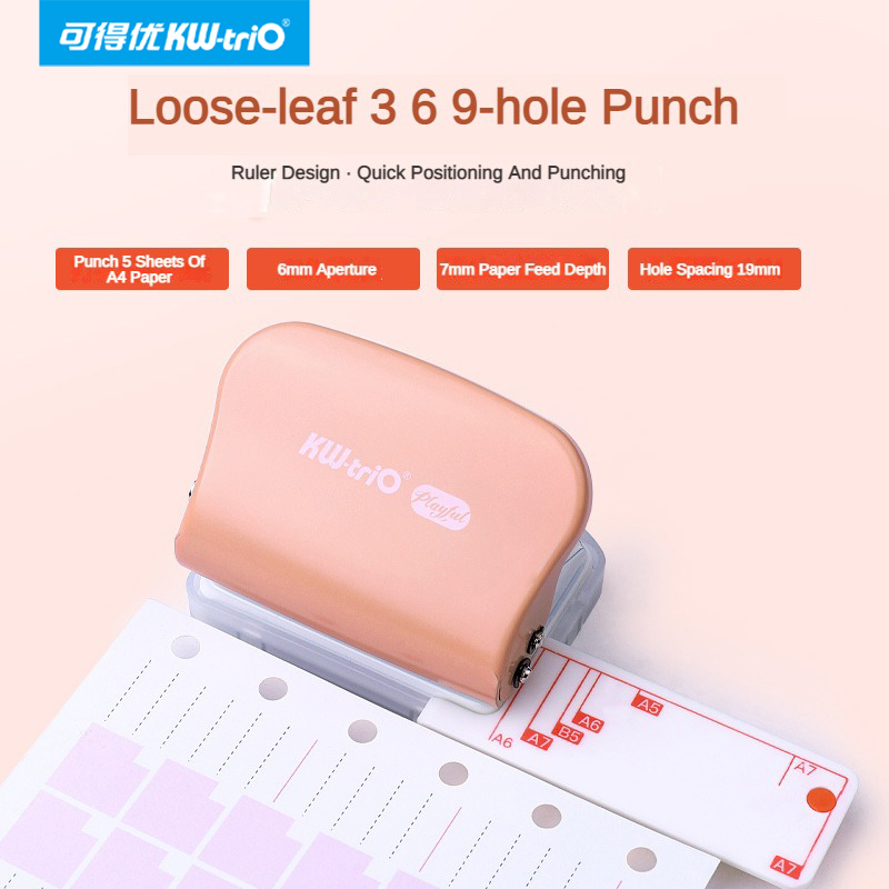 Kw-trio A5 B5 A6 3 lubang 6 lu - Paper Punch 3 Hole ulasan dan harga