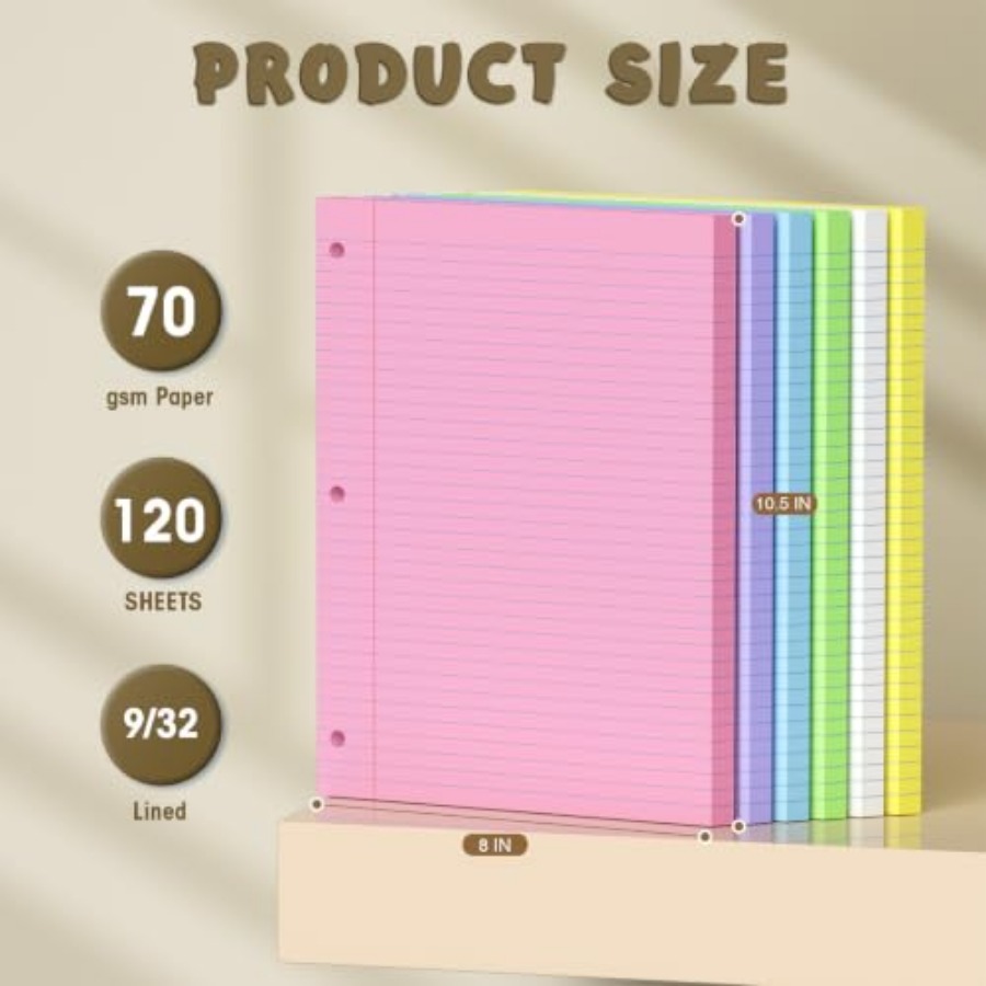 120 Lembar Kertas Warna-Warni  - Paper Punch 3 Hole ulasan dan harga